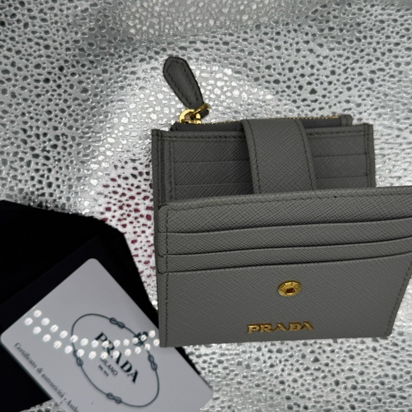 Authentic Prada Wallet- Gray Small Safannio - Picture 1 of 10